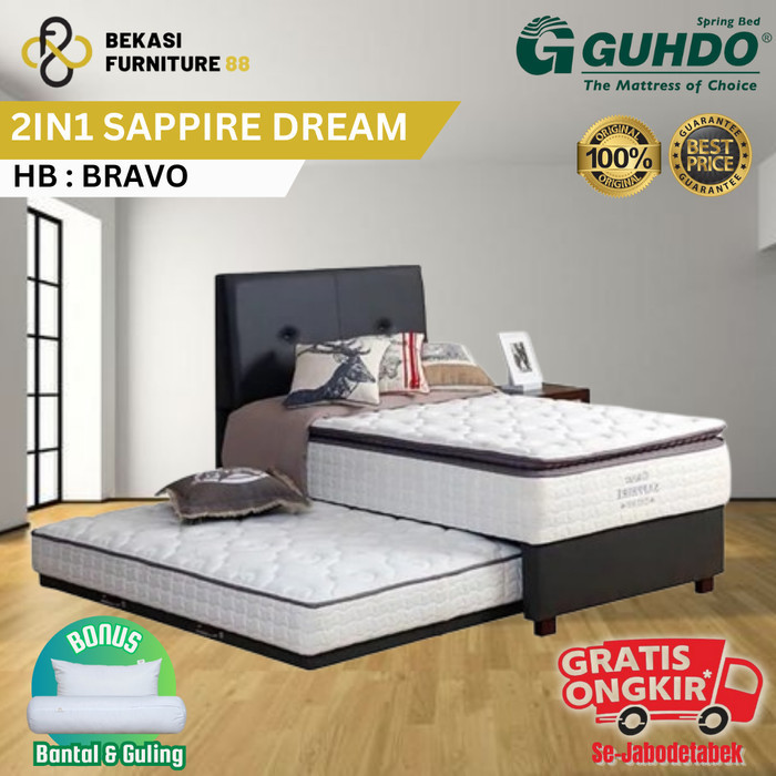 Full Sett Kasur 2in1 Guhdo Springbed Sapphire Dream