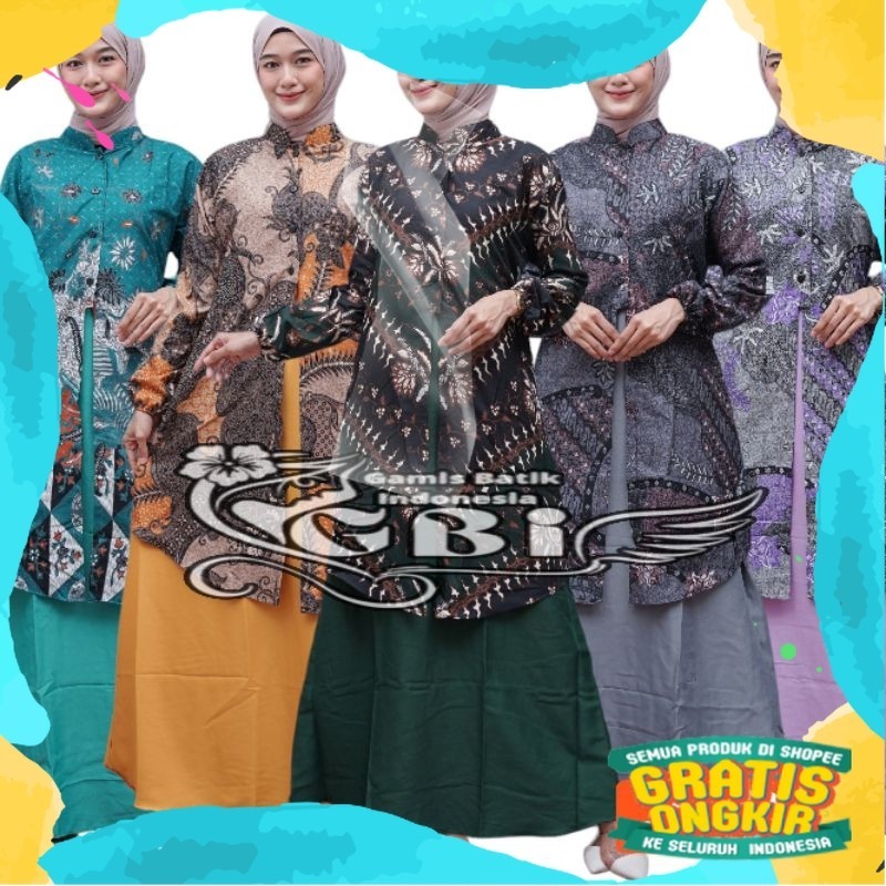 (Bisa Cod) Gamis Batik Modern Murah Katun Halus Kombinasi - Gamis batik jumbo/Jokowidodo