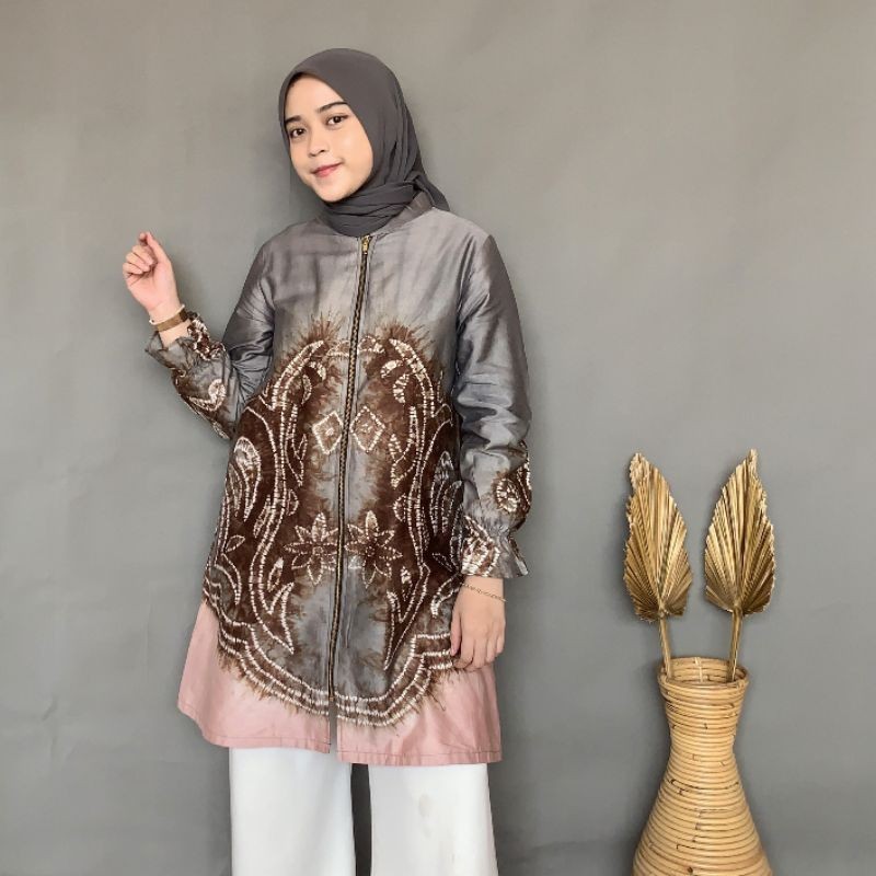 SELINA TUNIK/SASIRANGAN/BATIK WANITA/BATIK KERJA/BATIK MODERN/BIGSIZE