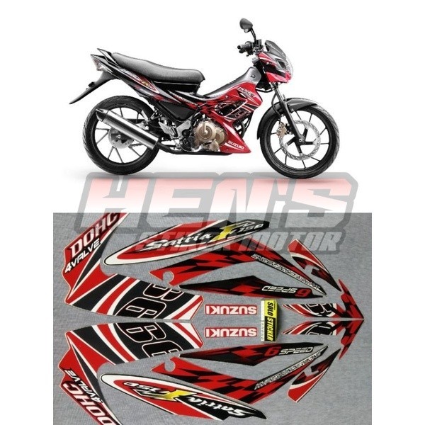 STIKER STRIPING SATRIA FU 150 2012 MERAH