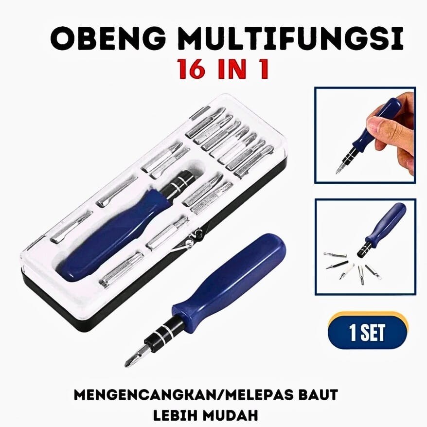 OBENG SET 16IN1 MULTIFUNGSI | OBENG SET SERBAGUNA | OBENG LAPTOP | OBENG HP | OBENG ELEKTRIK