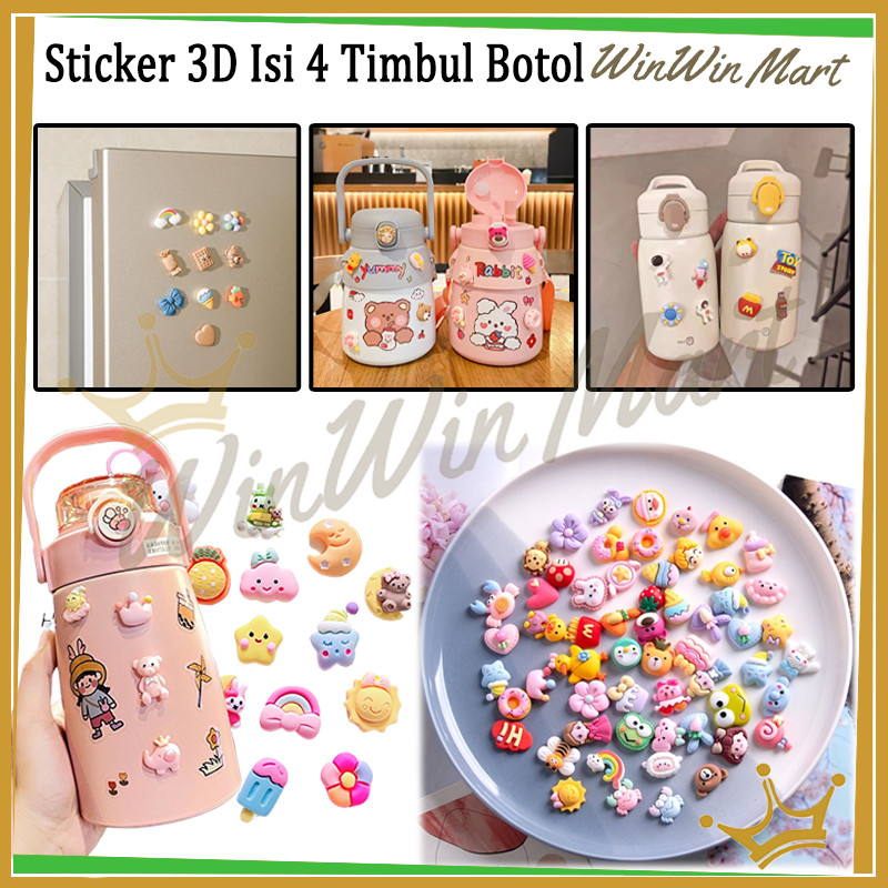 

Stiker 3D Aksesoris Hp /3D STICKER Botol Minum/Sticker 3D Isi 4 Timbul Botol/Stiker Botol 3D/4Pcs Stiker Botol DIY