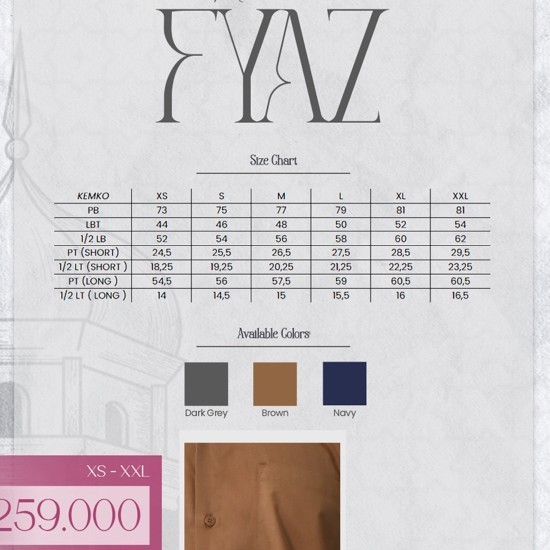 Rabbani Kemko Fyaz Koko Baju Muslim Pria Lengan Panjang XS-XXL