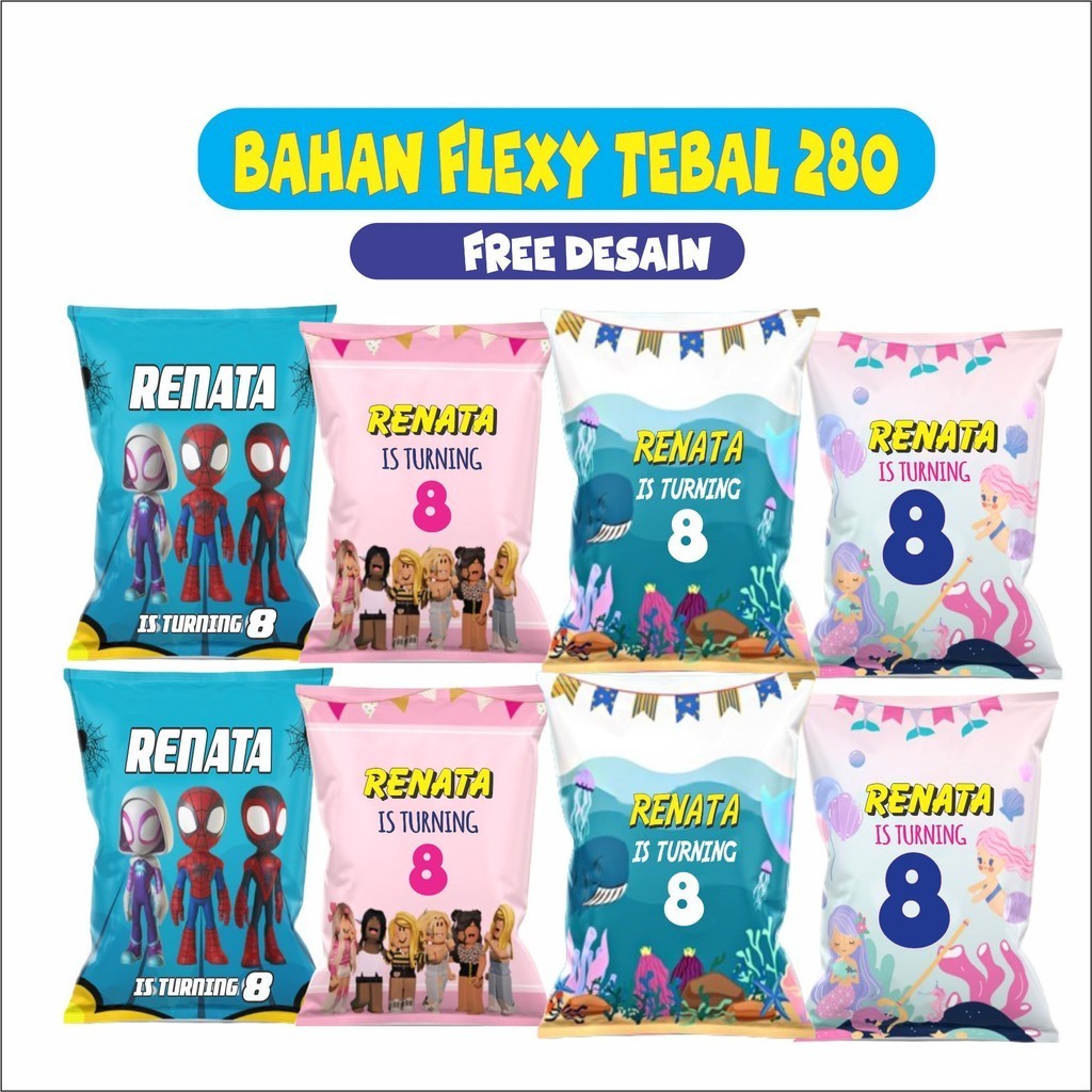 

Pouch Snack Jumbo FREE DESAIN Custom Snack Pouch Hampers Ulang Tahun Pouch Snack Custom JAYAPRINT