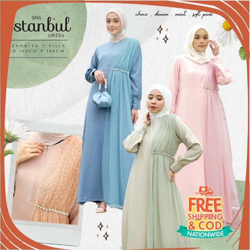 GAMIS LEBARAN IDUL FITRI/ [ORI] ISTANBUL DRESS / DRESS LEBARAN / DRESS TERBARU / DRESS TILE / DRESS 
