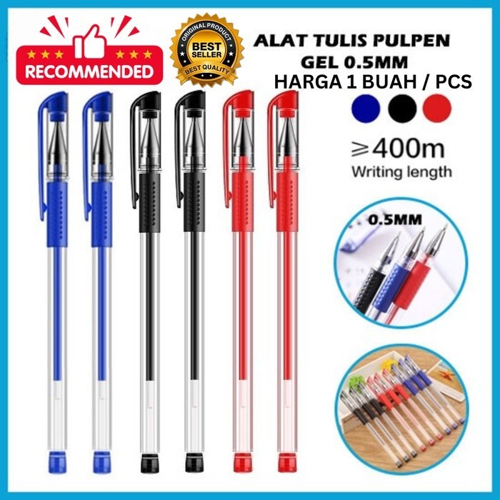 

[HKR] Pulpen Gel Ink 0.5Mm Alat Tulis Kantor Sekolah Pen Tinta Cair Standart