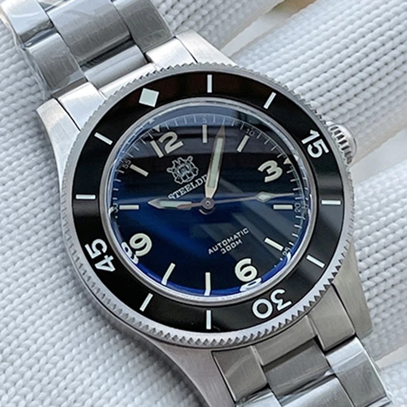 Jam Tangan Pria STEELDIVE Fifty Fathoms Men Diver Watches 316L Steel Ceramic Bezel Sapphire 300M Wat