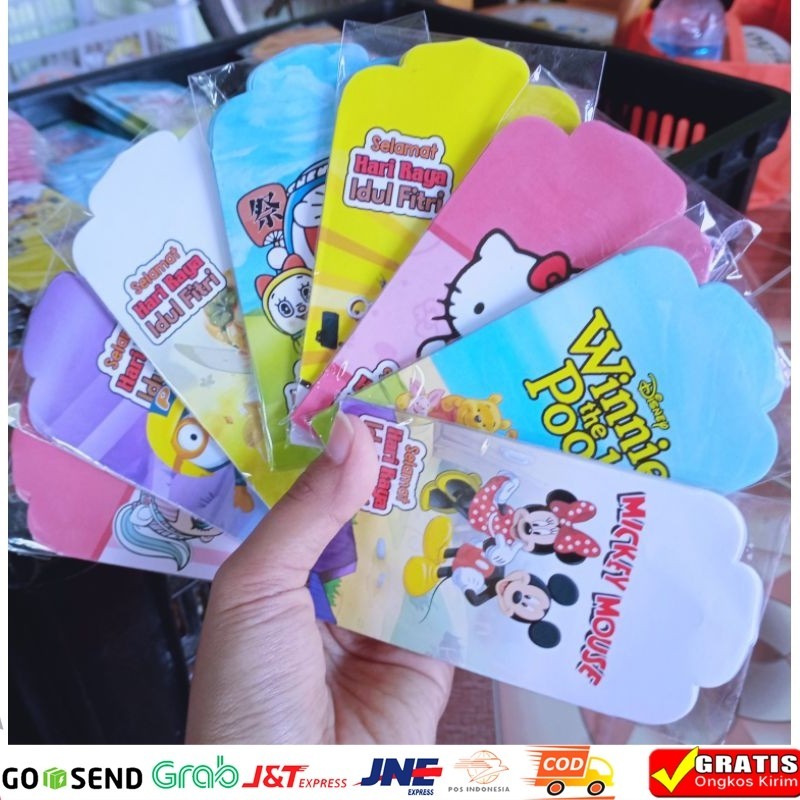 

BIGPROMO paket1kg isi 90pack(900pcs) MOTIF KARAKTER AMPLOP LEBARAN 2024