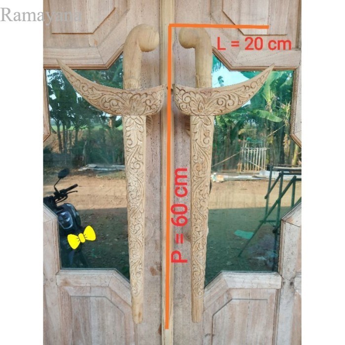 

New -Gagang Pintu Kayu Model Keris Ukir | Handle Pintu Kayu | Gagang Murah