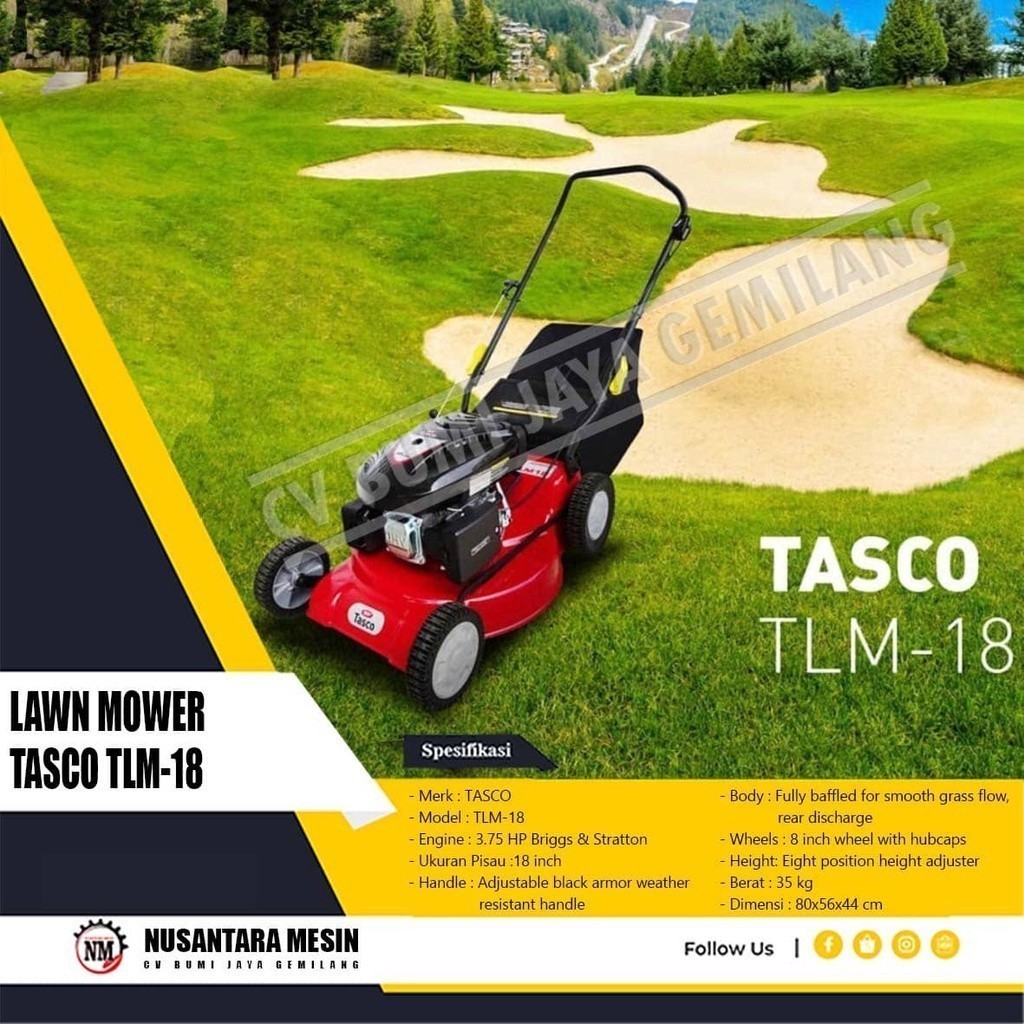 MESIN POTONG RUMPUT DORONG TASCO TLM 18