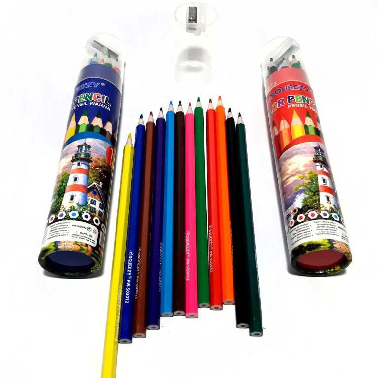 

Harga Grosir (1Tabung/12pcs) Pensil Warna Plus Serutan panjang 18cm