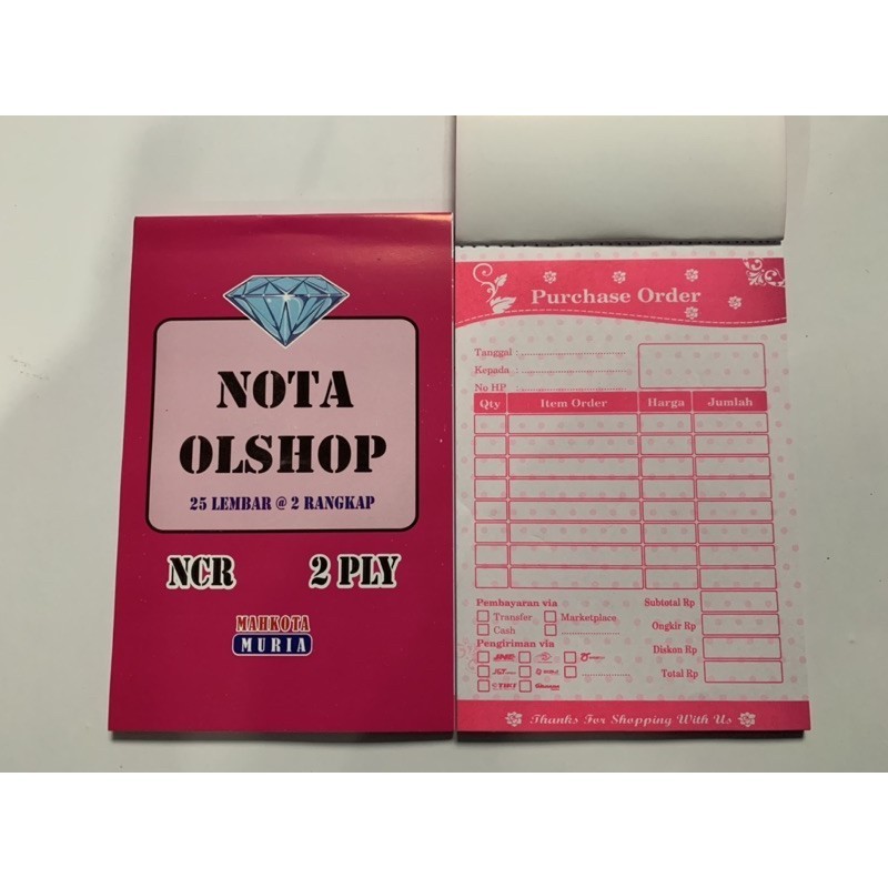 

NOTA OLSHOP 2 PLY, NOTA KECIL, NOTA KECIL, NOTA NON CUSTOM