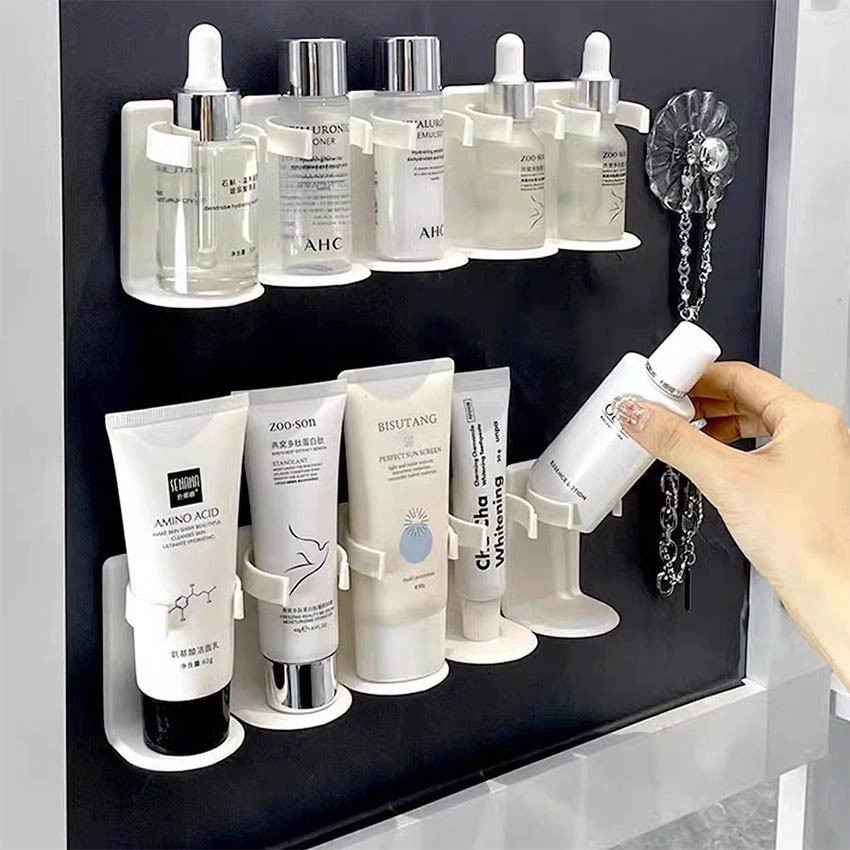 Rak Kosmetik Make Up Skincare Tempel Dinding Kamar Mandi Tempat Kosmetik Gantung Untuk Dinding /