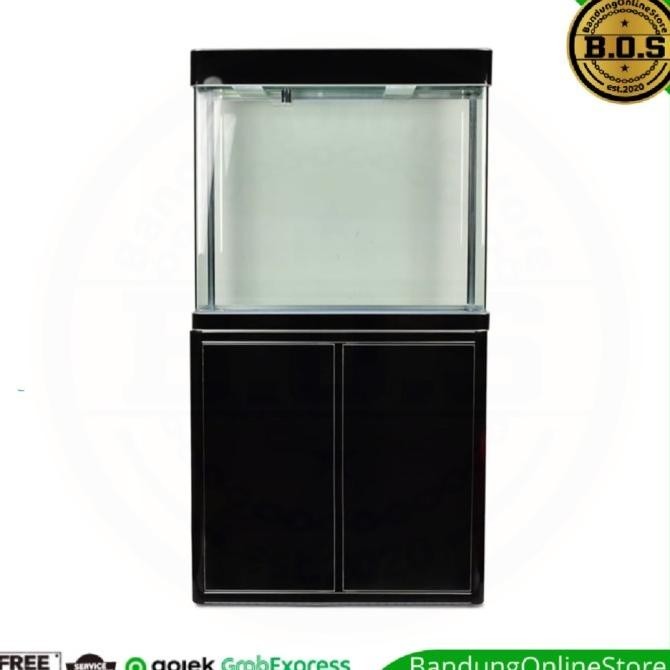 Fishland 818s Set Aquarium Dan Lemari Kabinet 2 Pintu 82x36x140 Cm