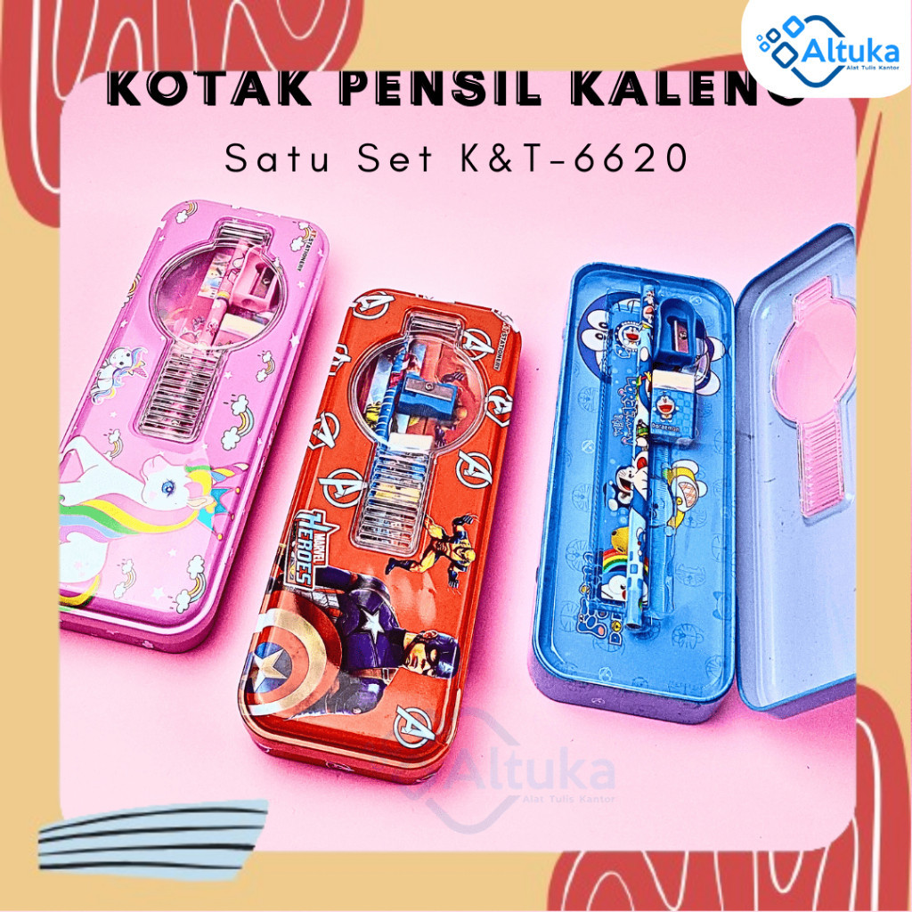 

Kotak Pensil Kaleng Set Motif Funcy / Tempat Pensil Kaleng Satu Set