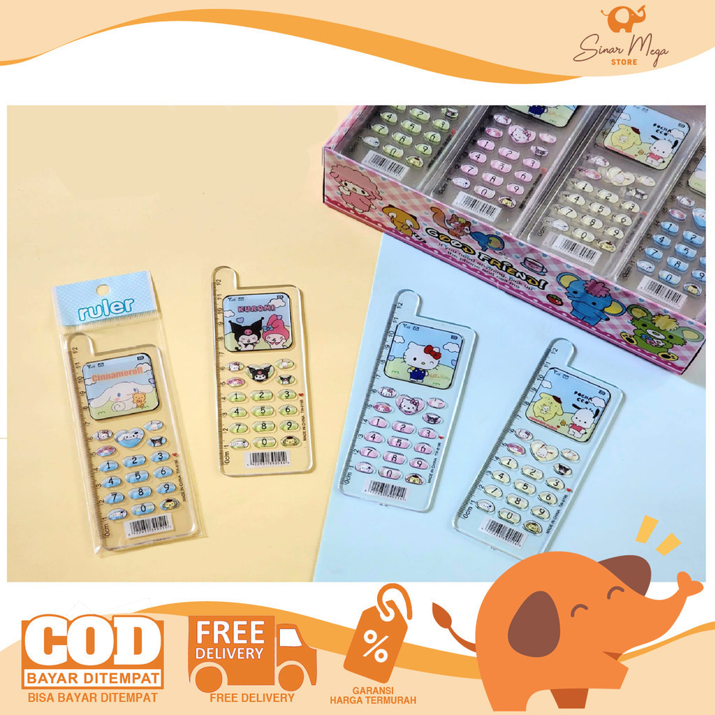 

Fancy Penggaris TW-8198 Sanrio Ruler Garisan 12 cm Bentuk Unik Handphone Mini