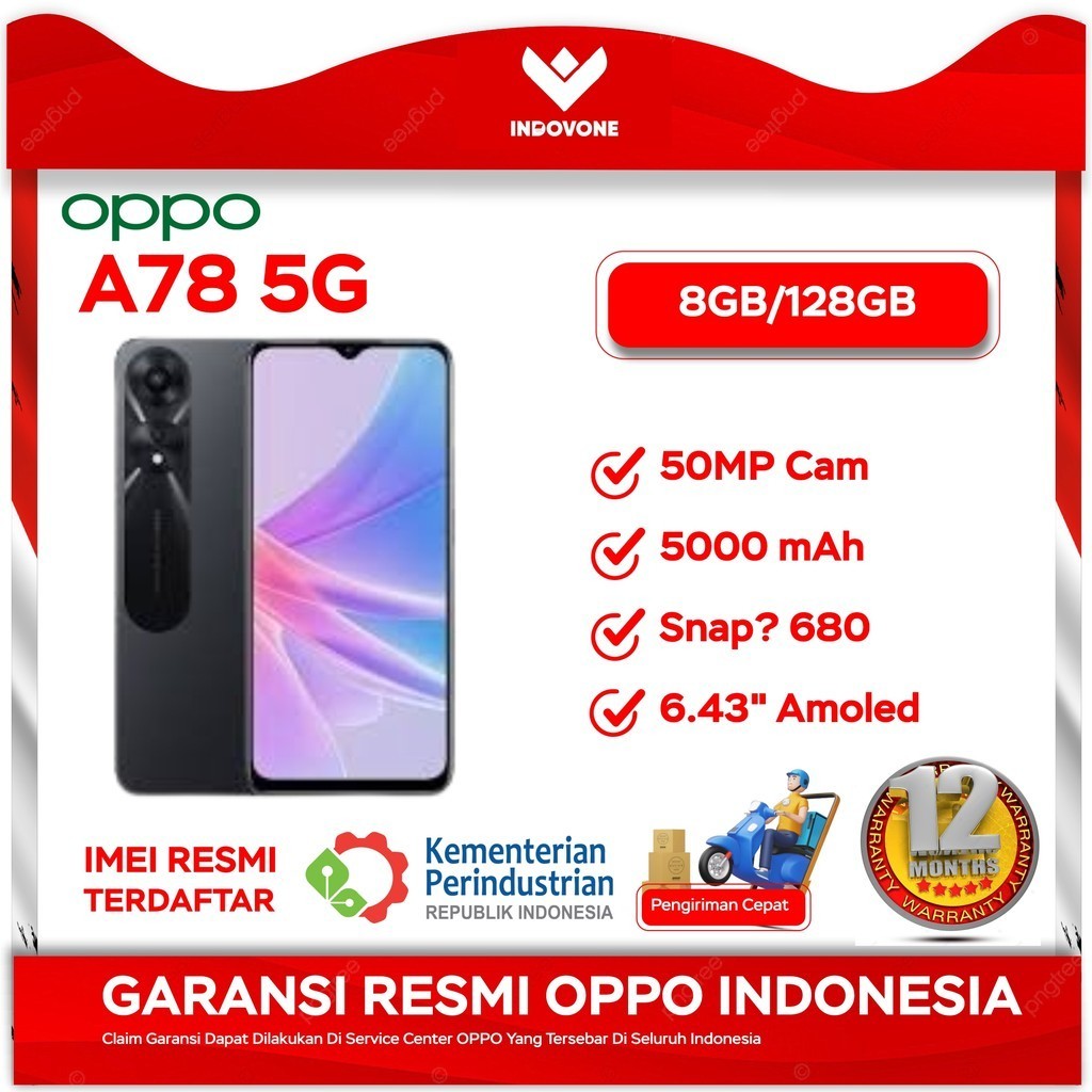 OPPO A78 5G 8/128GB - GARANSI RESMI