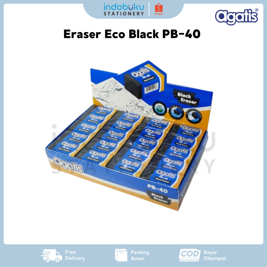 

Eraser Eco Black Agatis PB-40 / Penghapus Hitam Kecil Agatis PB-40