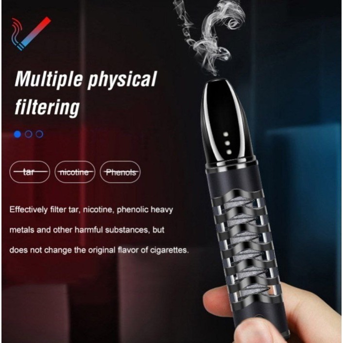 Asbak Portable Enclosed with USB Tungsten Coil Lighter Mewah