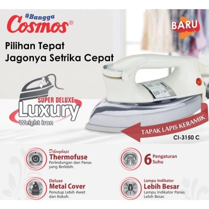 Setrika Cosmos CI 3150 C Setrika Ceramic Soleplate