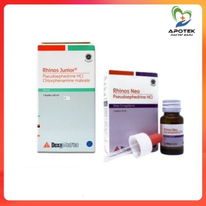RHINOS JUNIOR SIRUP & RHINOS NEO DROP - Obat Pilek Obat Flu / Pilek Anak / Flu Anak