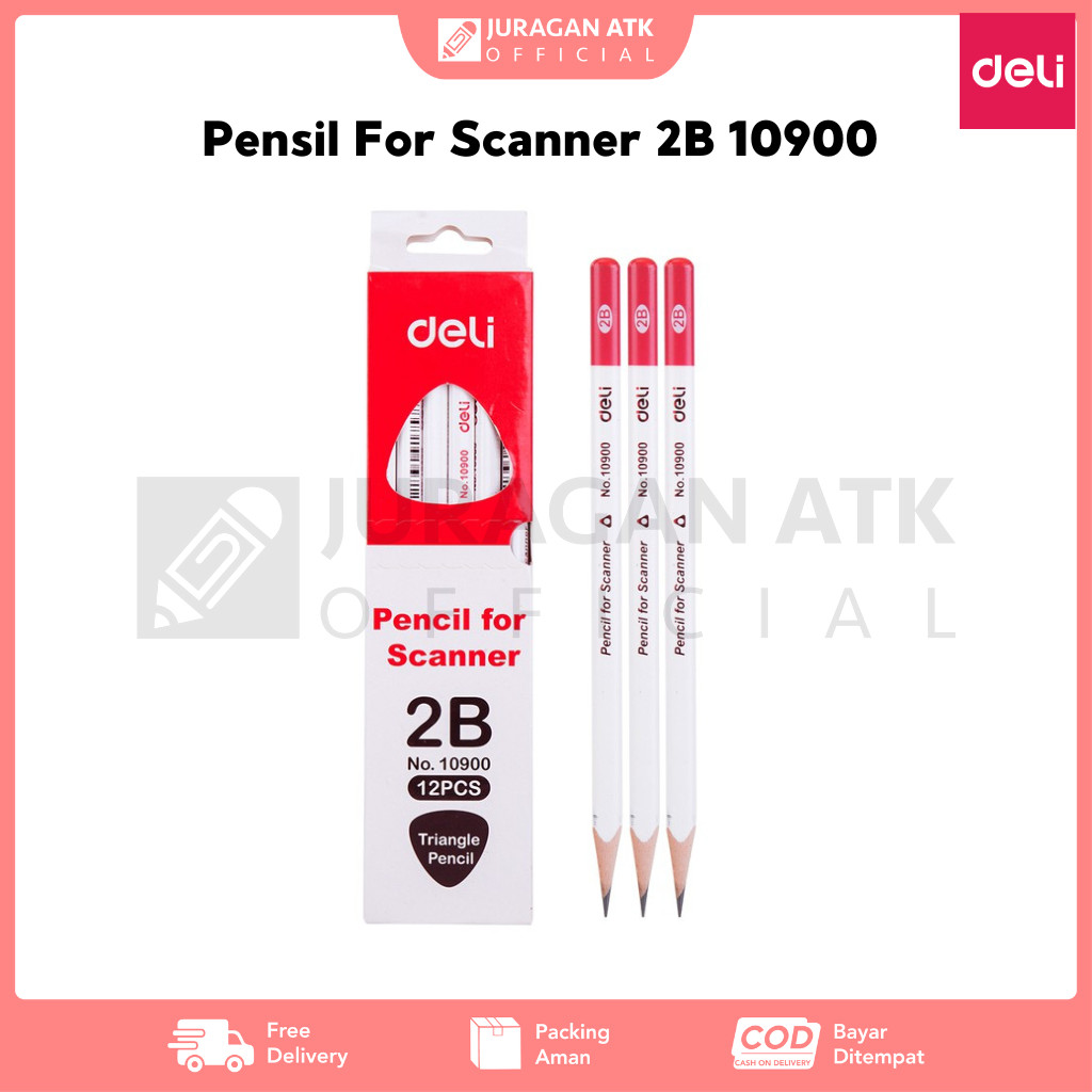 

Pensil For Scanner 2B Deli Pensil Ujian Komputer 10900 ( 1Pack Isi 12Pcs )