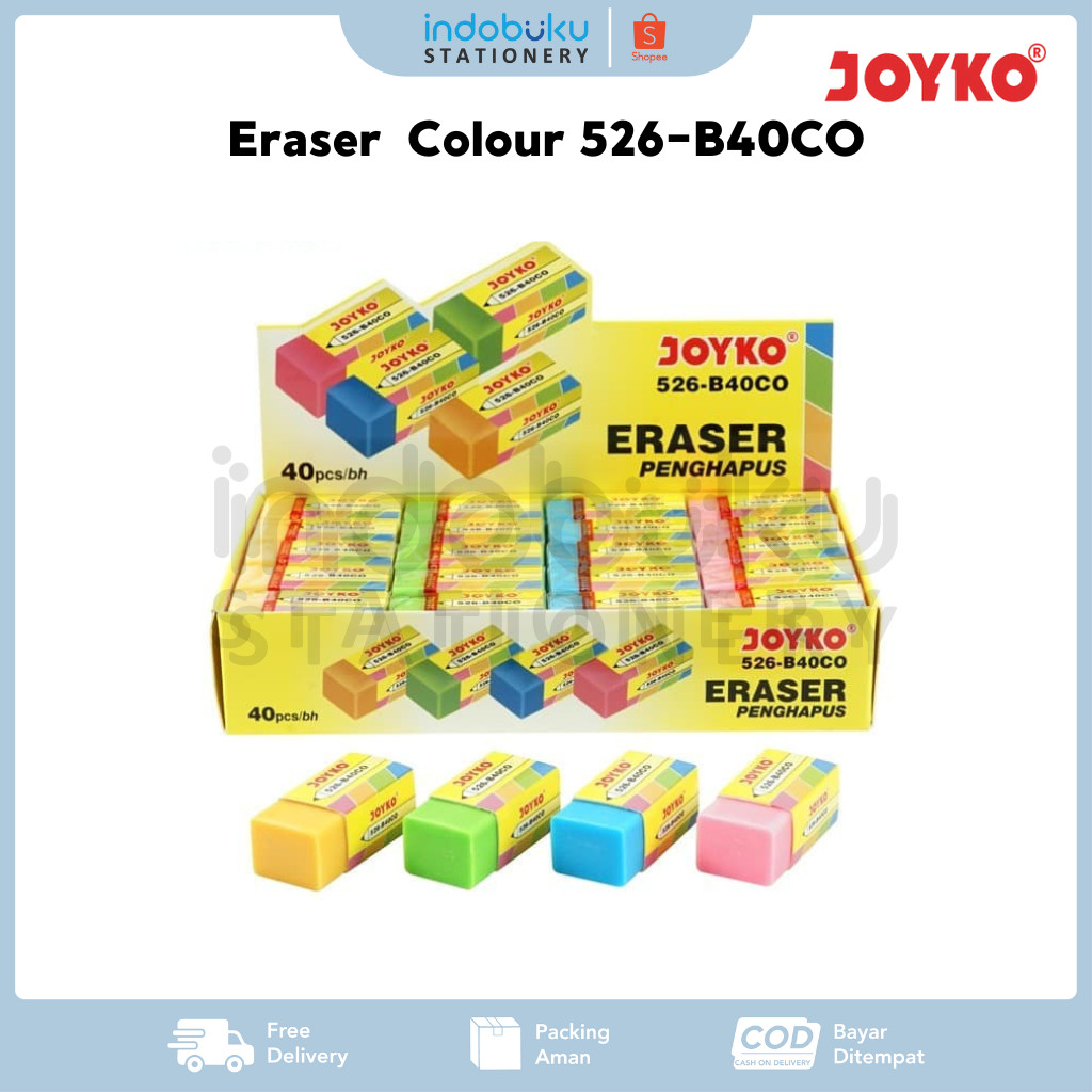 

Eraser Colour Joyko 526-B40CO / Penghapus Warna Warni Joyko 526-B40CO