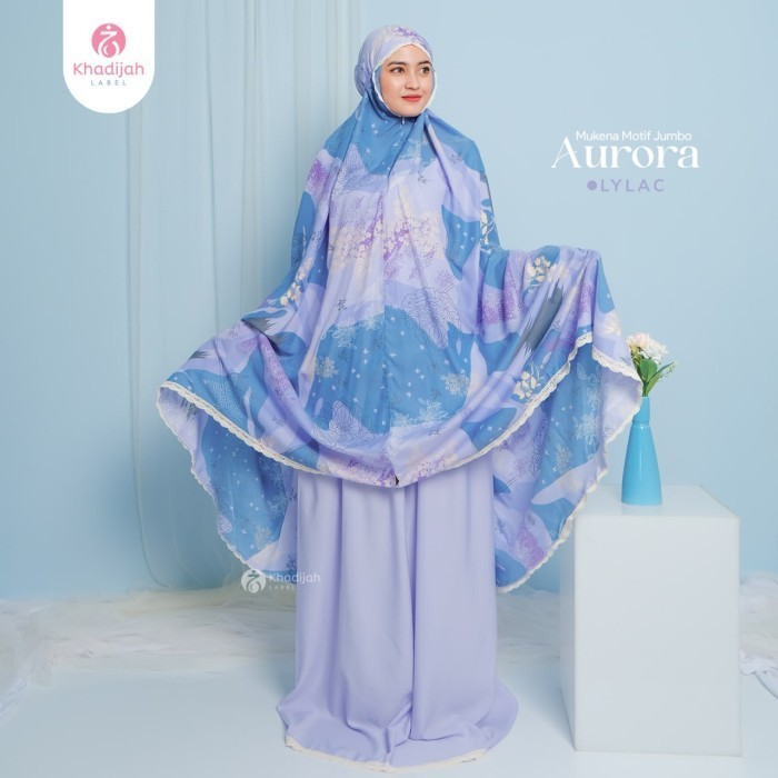 

promosi toko Mukena Jumbo Dewasa AURORA Rayon Silky 2 in 1 Khadijah Label - Lylac