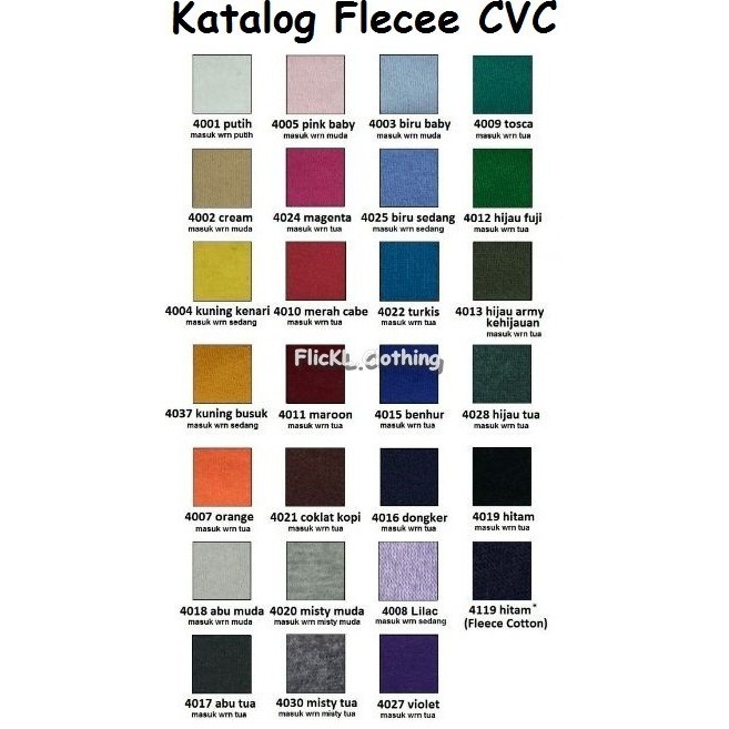 Bahan Kain Fleece CVC Cotton Katun Celana  Training Sweater
