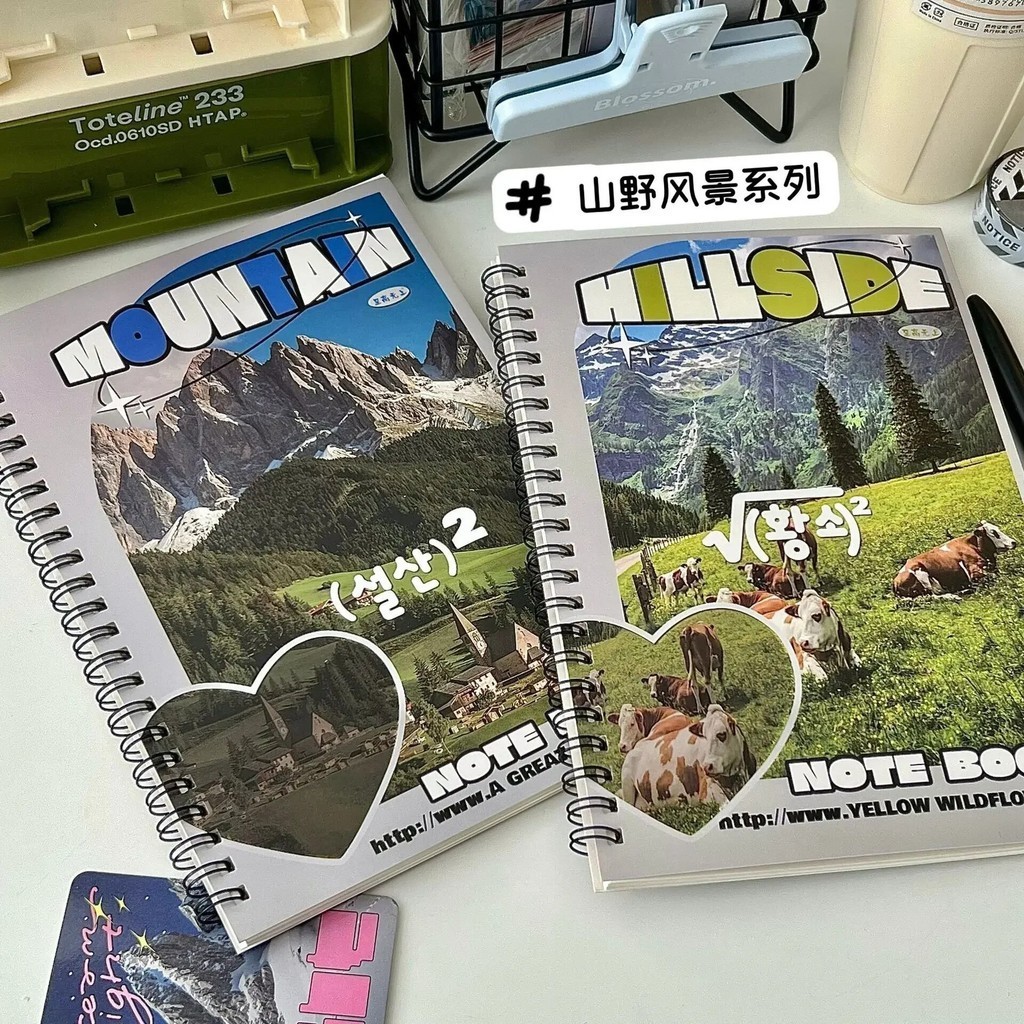 

American Landscape Series A5 Coil Book Student Daily Learning Notebook Writing Horizontal Line Book Learning Supplies