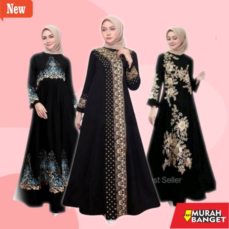 BAJU TIMUR TENGAH UNTUK LEBARAN- GAMIS WANITA DEWASA IBU MUSLIMAH ARAB SAUDI ELEGAN MODEL TERBARU ME