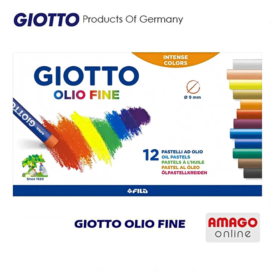 

GIOTTO Olio Fine - Oil Pastel 12 Colors Krayon Warna Krayon Lukis - 12 warna - 294000