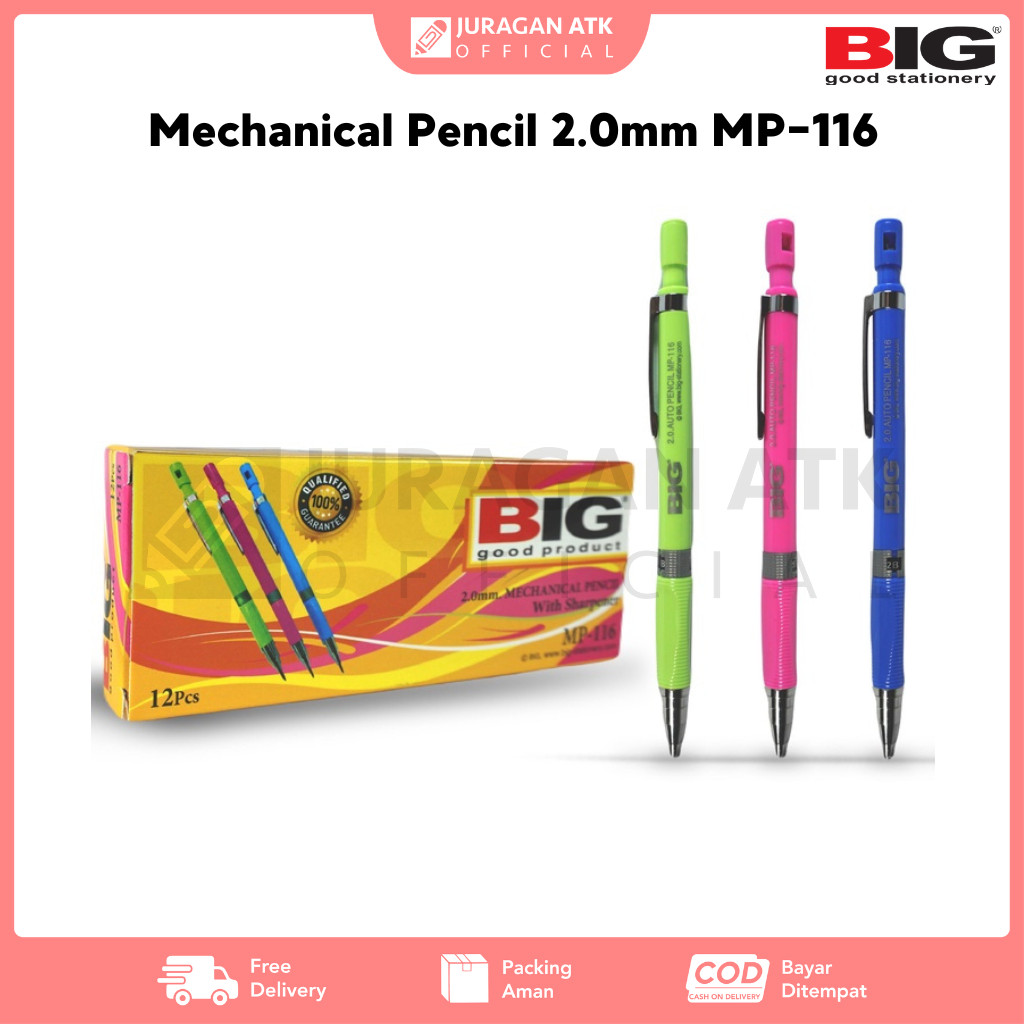 

Mechanical Pencil 2.0mm BIG MP-116 Pensil Mekanik BIG MP-116