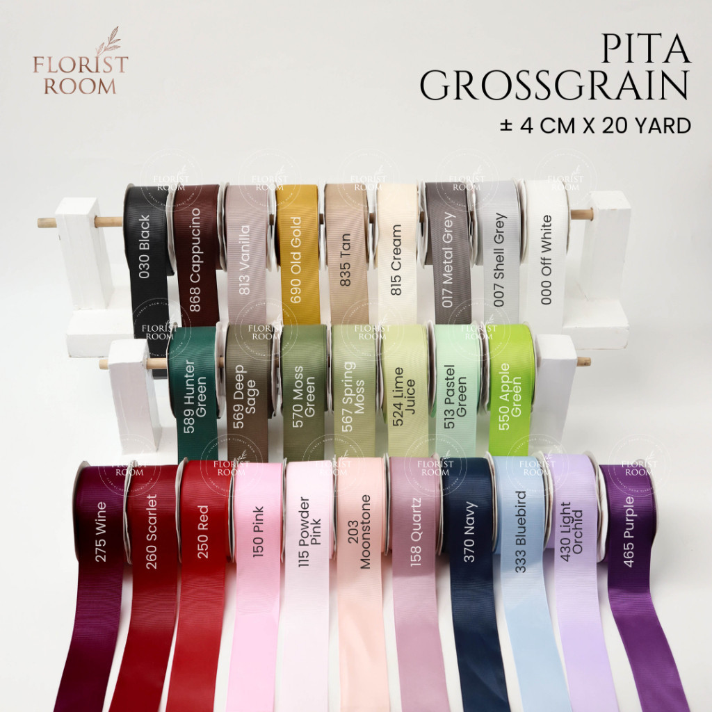 

[READY HARGA GROSIR] Pita Grossgrain ±4cm x 20 Yard - Pita - Ribbon [BISA COD]