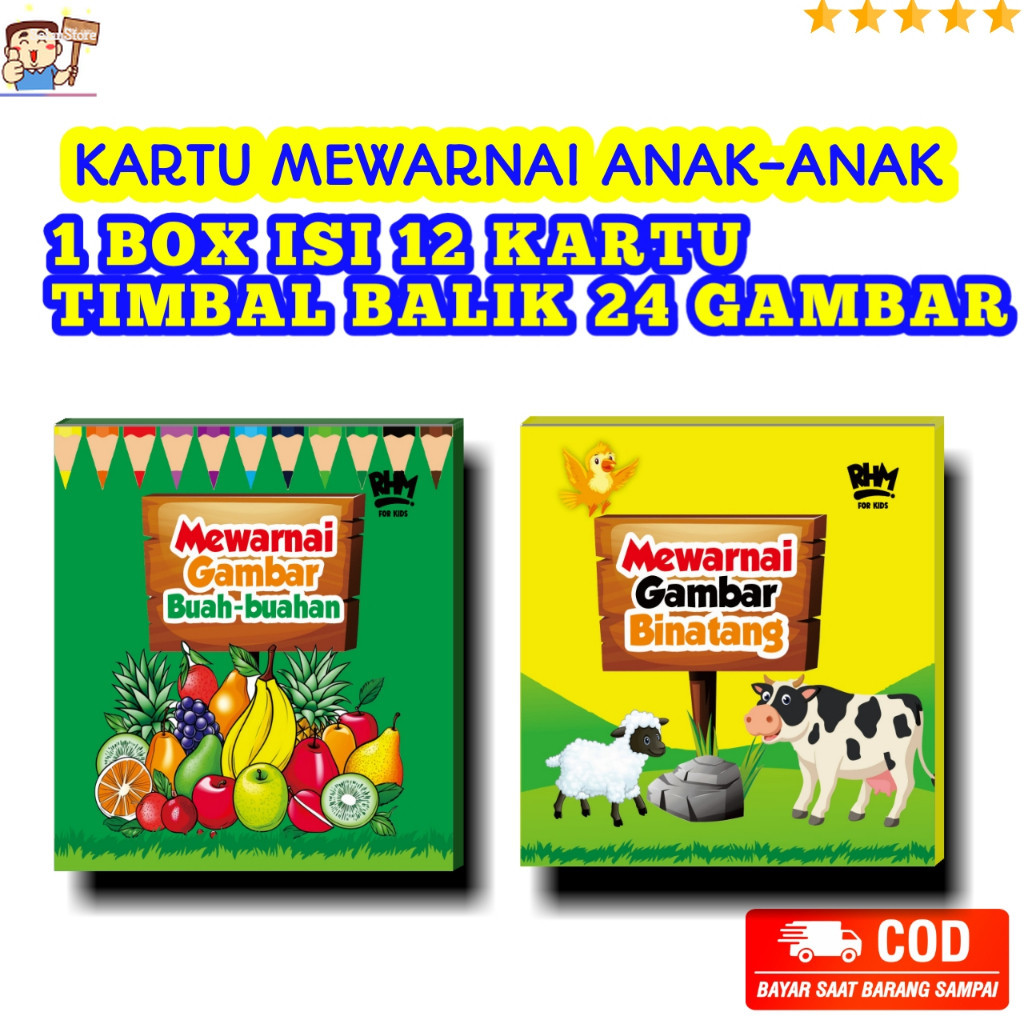 

Kartu Mewarnai Anak / Edukasi Mewarnai Karakter Hewan / Buah - Buahan / Cocok Dibawa Saat Bepergian / DLL [ SelanStore ]