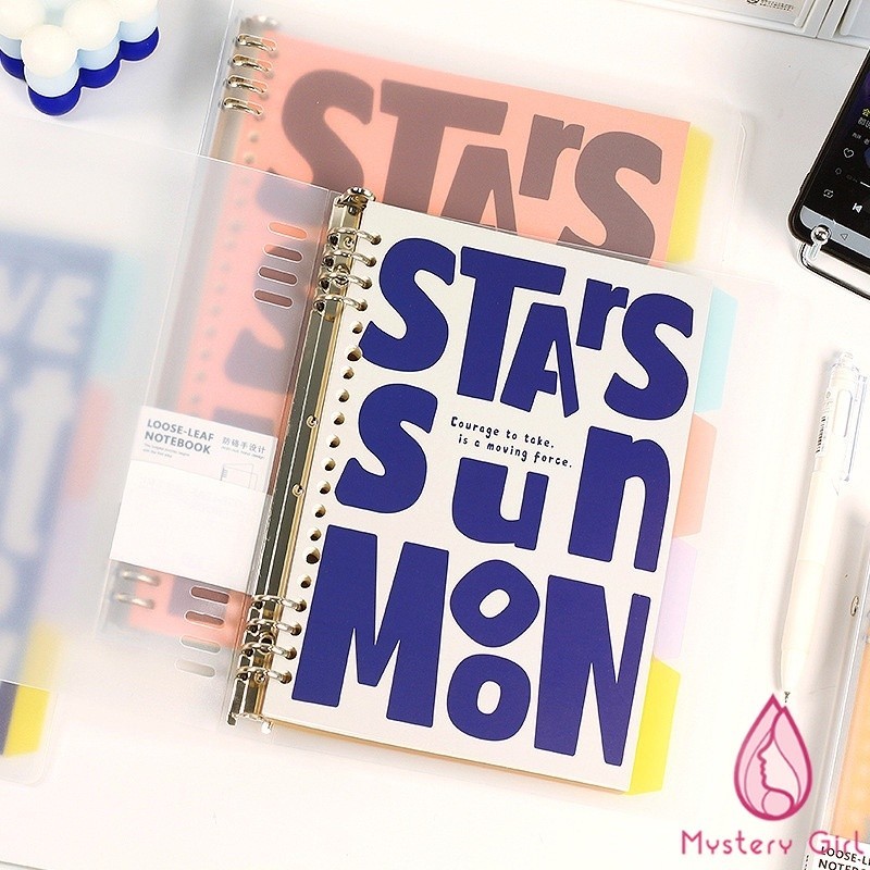 

Elegant Binder A5 Binder A6 Transparan Binder with Clip Note Book Loose Leaf Rose Gold Binder