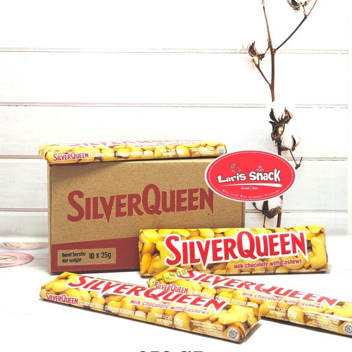 

SilverQueen Milk Chocolate Cashew Almonds 25gr (1 Box isi 10) - Cashew