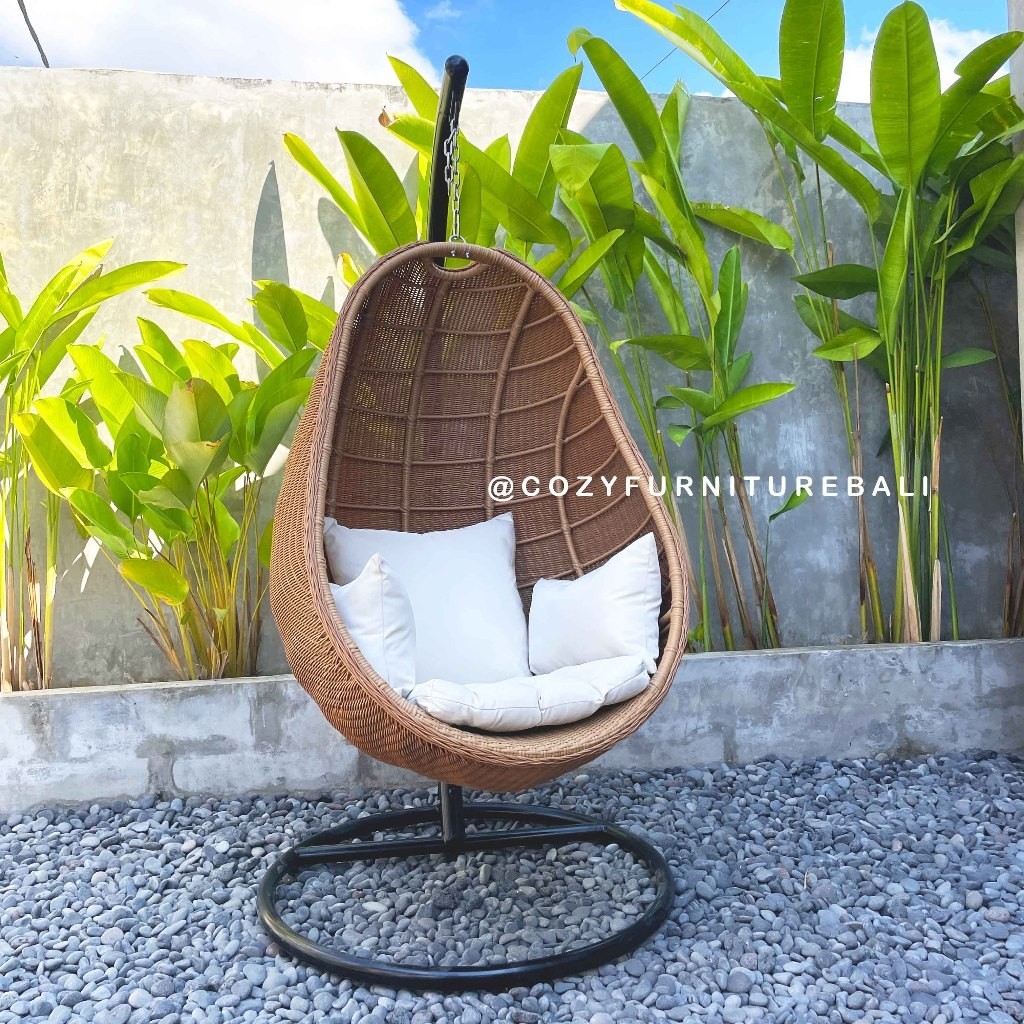 AYUNAN KURSI GANTUNG ROTAN INDOOR OUTDOOR - HANGING CHAIR RATTAN SET