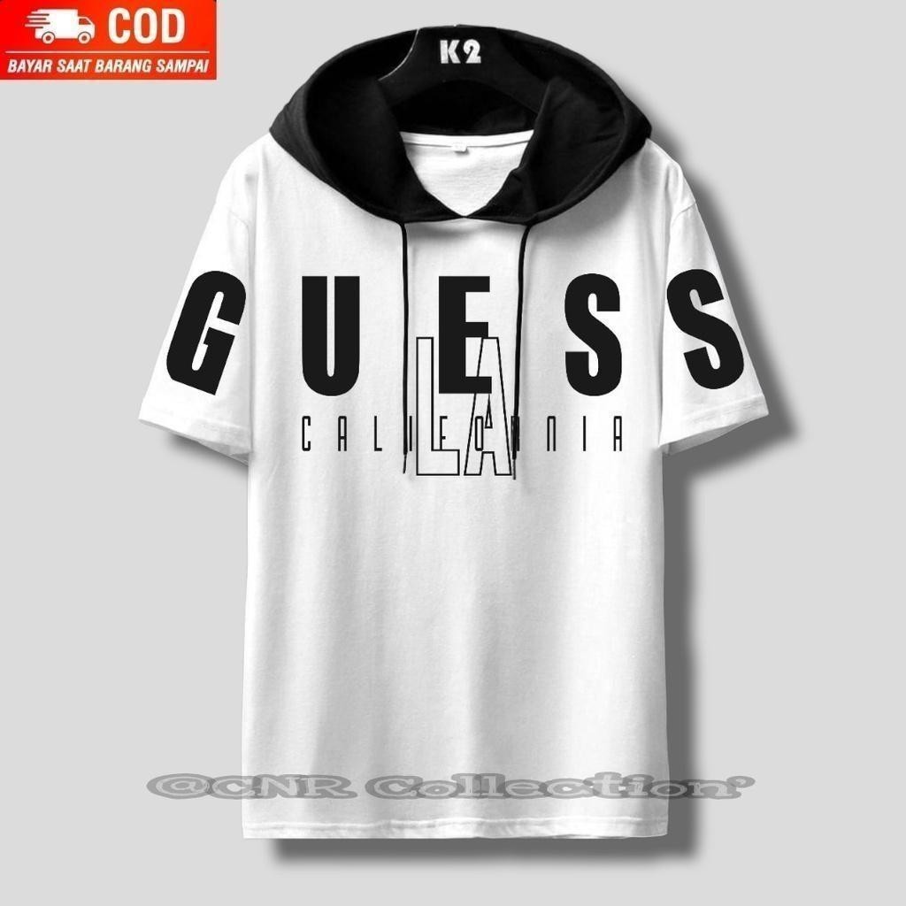 COD/Bayar Di Tempat/Baju Hoodie Kupluk Kombinasi GUESS Distro Wanita Dan Pria Tebal Dewasa Terbaru /