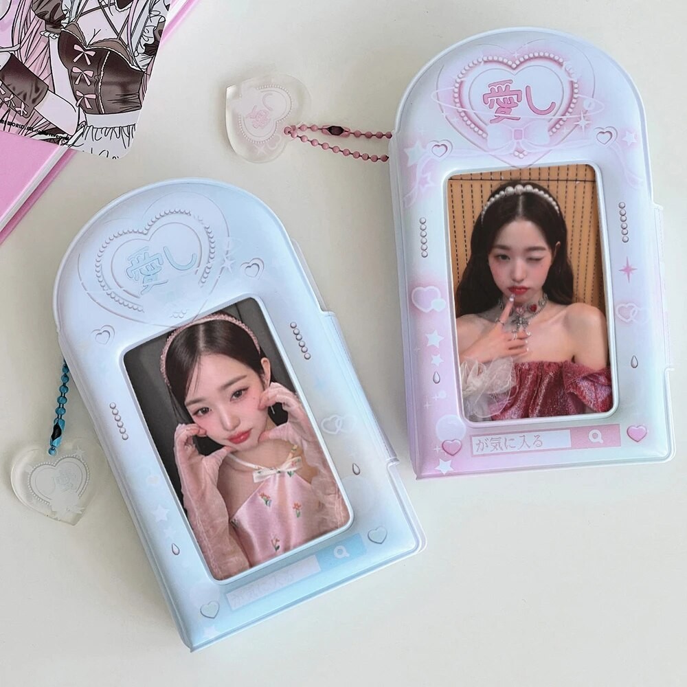 

Y2k Photocard Holder Pink/Blue 3 inch Photo Album Kpop Idol Photo Card Holder Mini Instax Photos Collect Book Pictures Storage