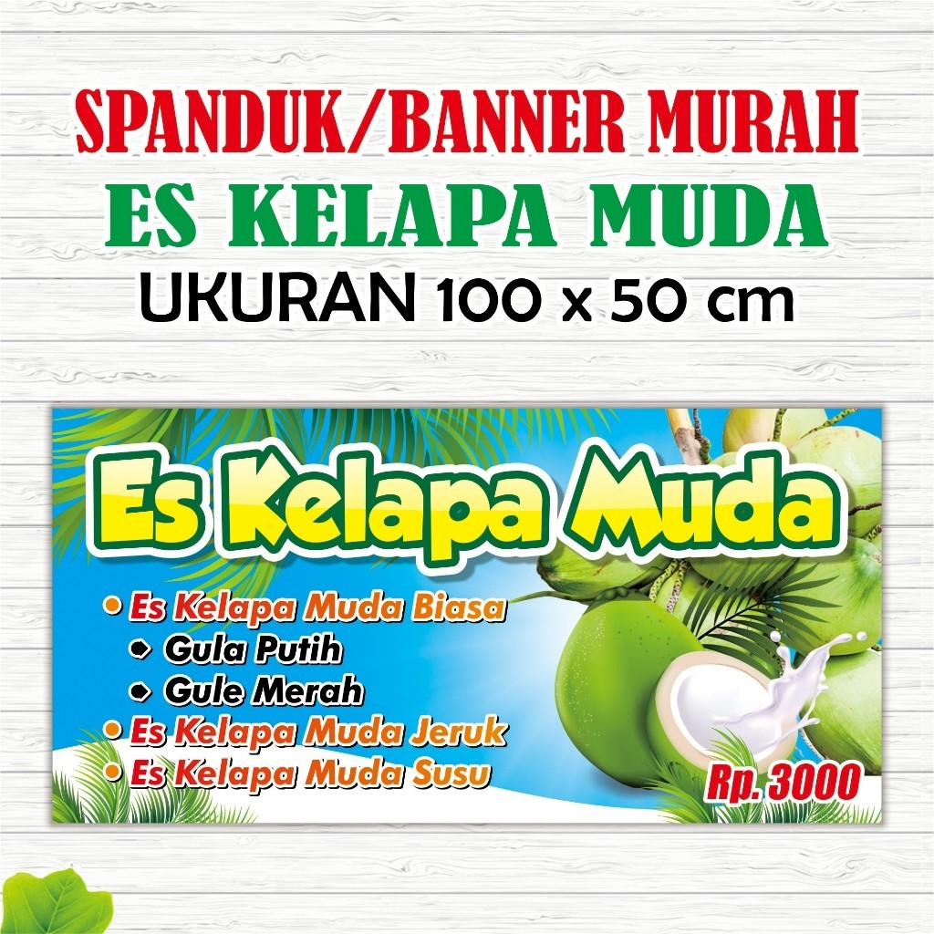 Spanduk Banner Es Kelapa Muda Segar