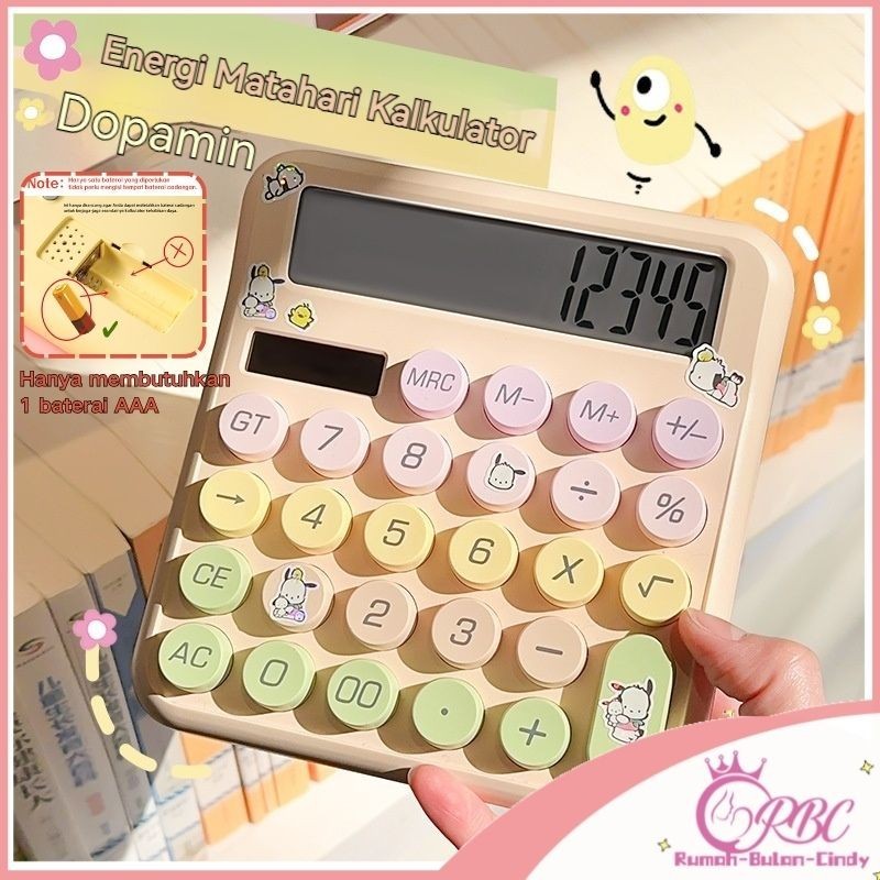 

【Penjual Lokal】Kalkulator Dopamin Tenaga Surya (Stiker Gratis)Kalkulator Elektronik Warna Permen Macaron 12digit Display Besar Keyboard Dot Mekanik Tombol Besar Lucu Presisi Alat Tulis Komputer Kalkulator Daya Ganda