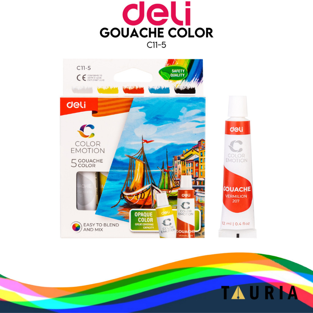 

BOBOMART X Cat Gouache / Cat Lukis 5 Warna Deli C11-5