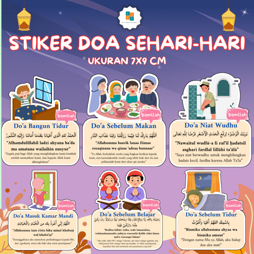 

Stiker Doa Sehari Hari Untuk Anak Baca Desain Menarik | Waterproff tinggal tempel | Bisa COD