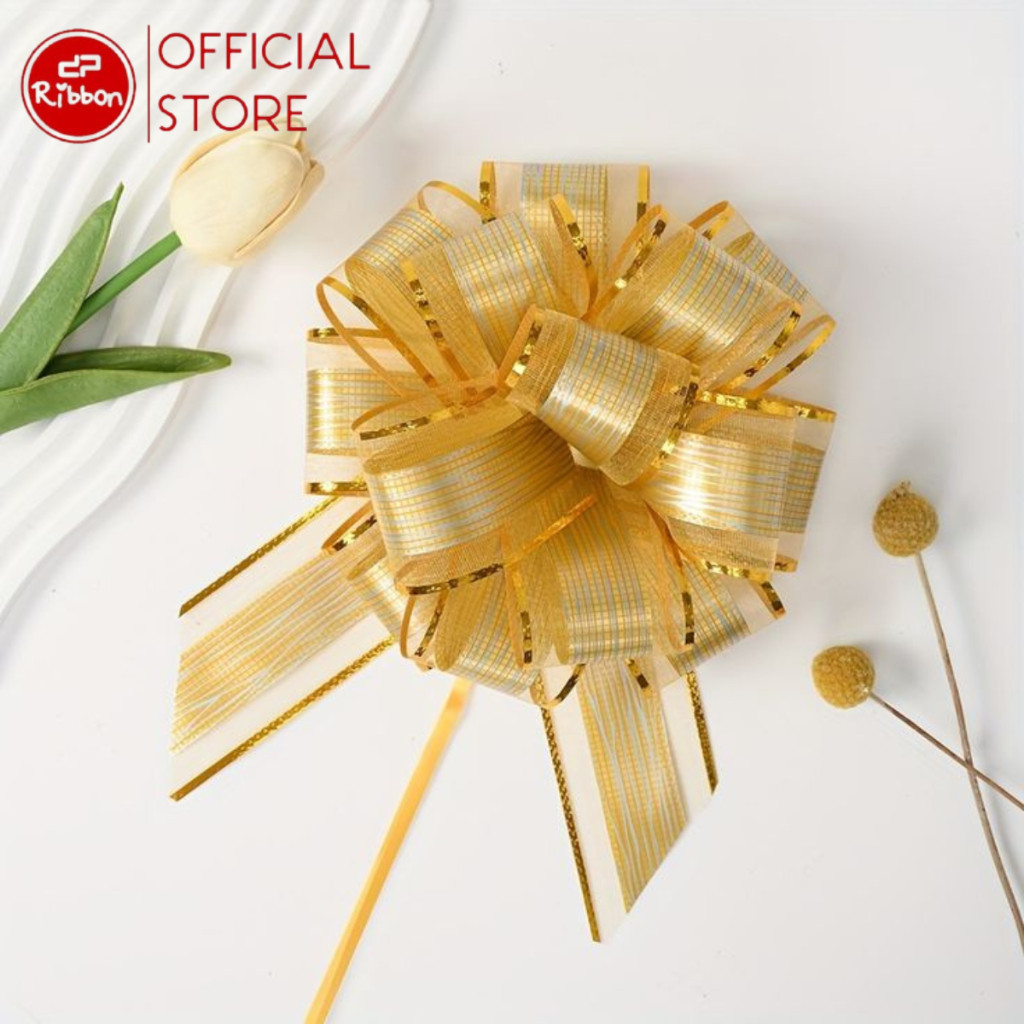 

Pita Tarik Pom 50 mm Motif Matte Organdi RIBBON 50 mm RMB Hiasan Parcel Kado Souvenir