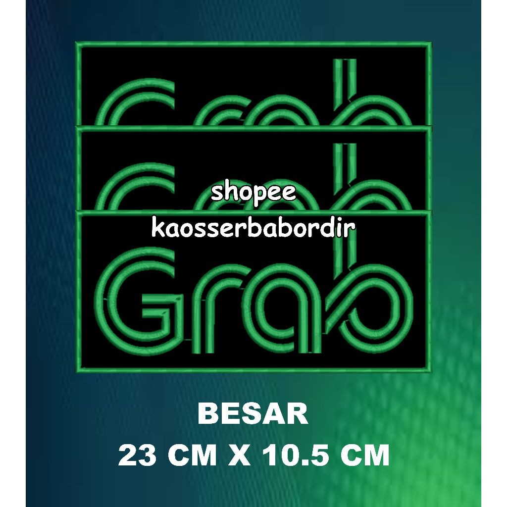 Bordir Emblem Grab 1 Paket Lengkap Bordir Komputer Logo Grab (Design 011)