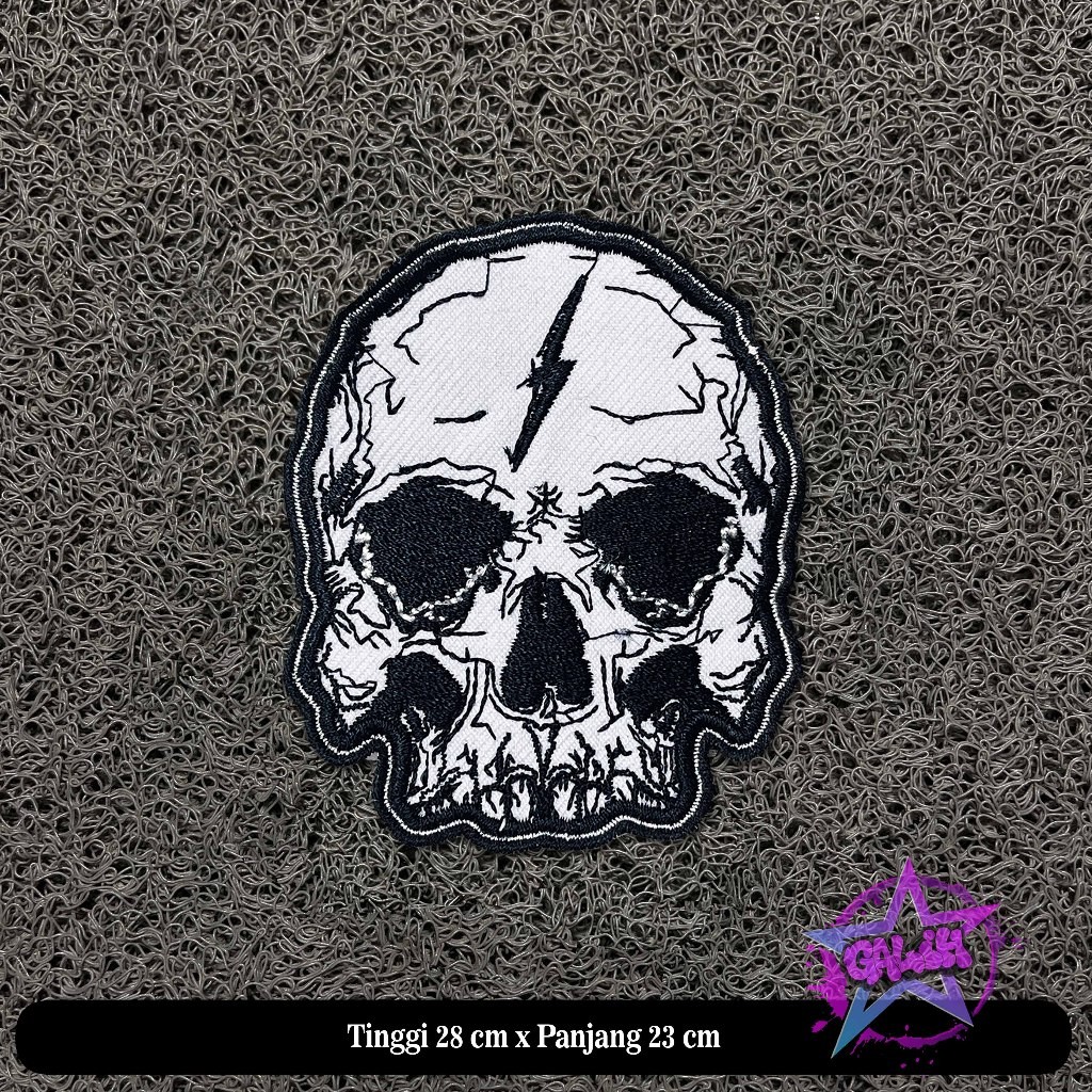 Bordir Patch Besar Tengkorak Emblem Bordir Back Patch Bordir Tempelan Aksesoris
