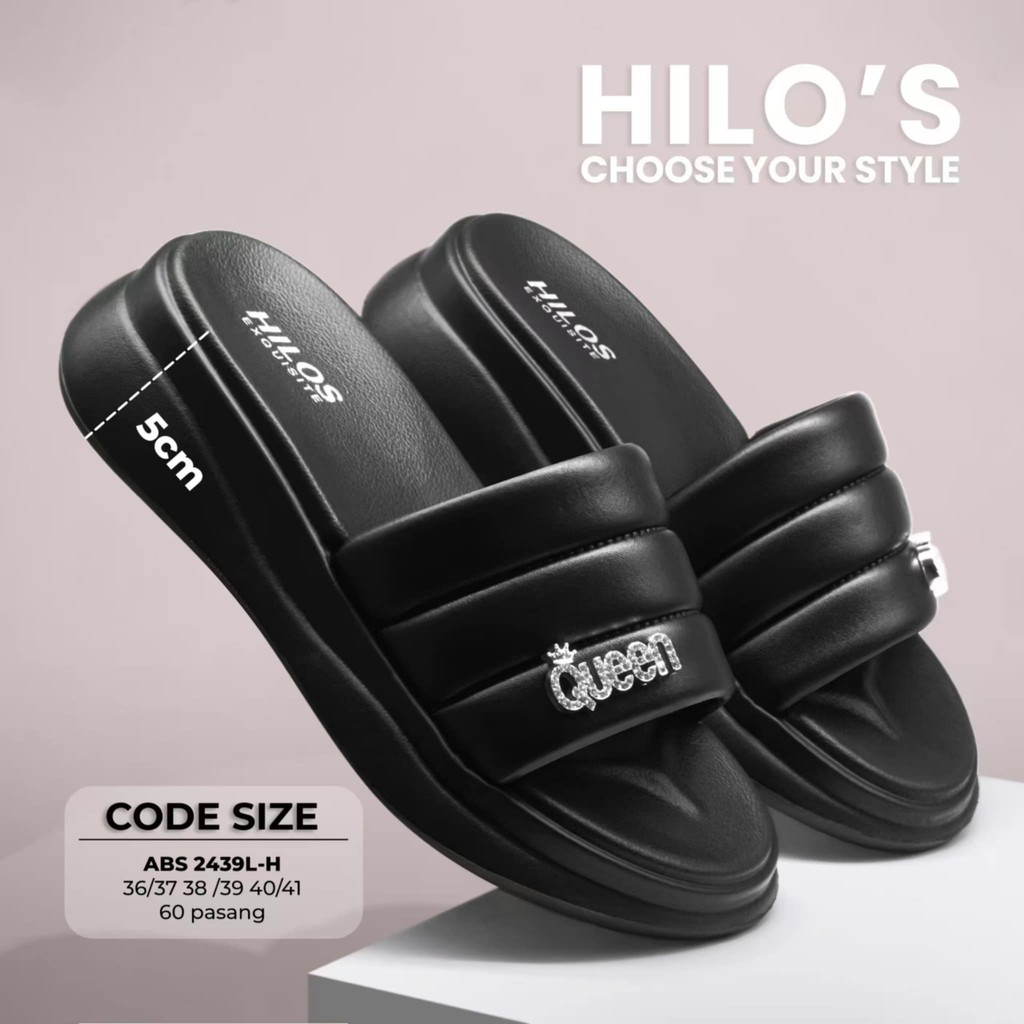Sandal Wedges Wanita Cantik Selop Kekinian Terlaris hilo  Queen