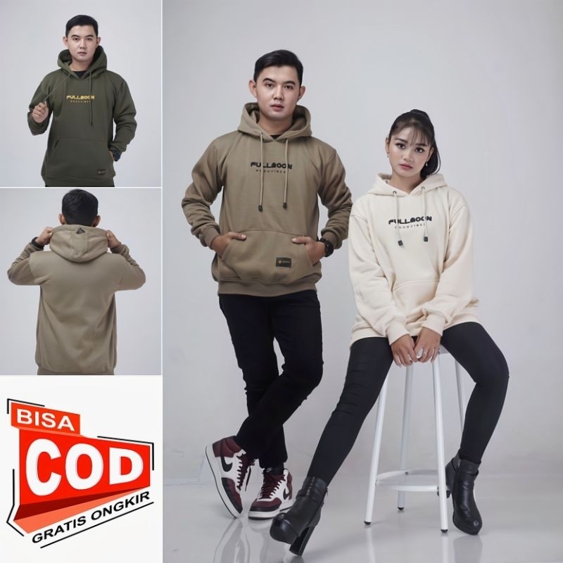 FR54E HOODIE UNISEX FULLMOON BORDIR TIMBUL JAKET PRIAWANITA FULLMOON