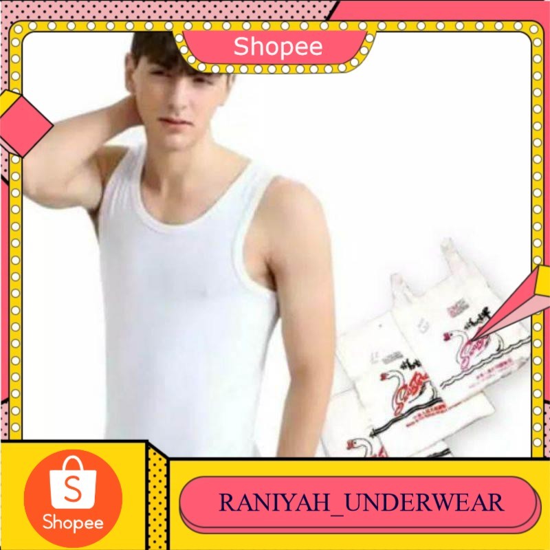 SINGLET SWAN BRAND PRIA DEWASA TERMURAH/SINGLET PRIA MERK ANGSA /KAOS DALAM SWAN BRAND Kaos Putih